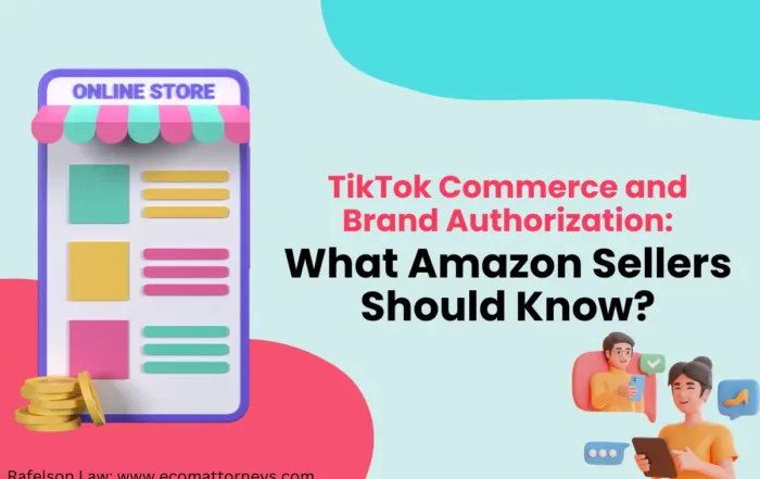 Graphic depicting TikTok commerce and brand authorization guidelines that Amazon sellers need to understand for effective branding.